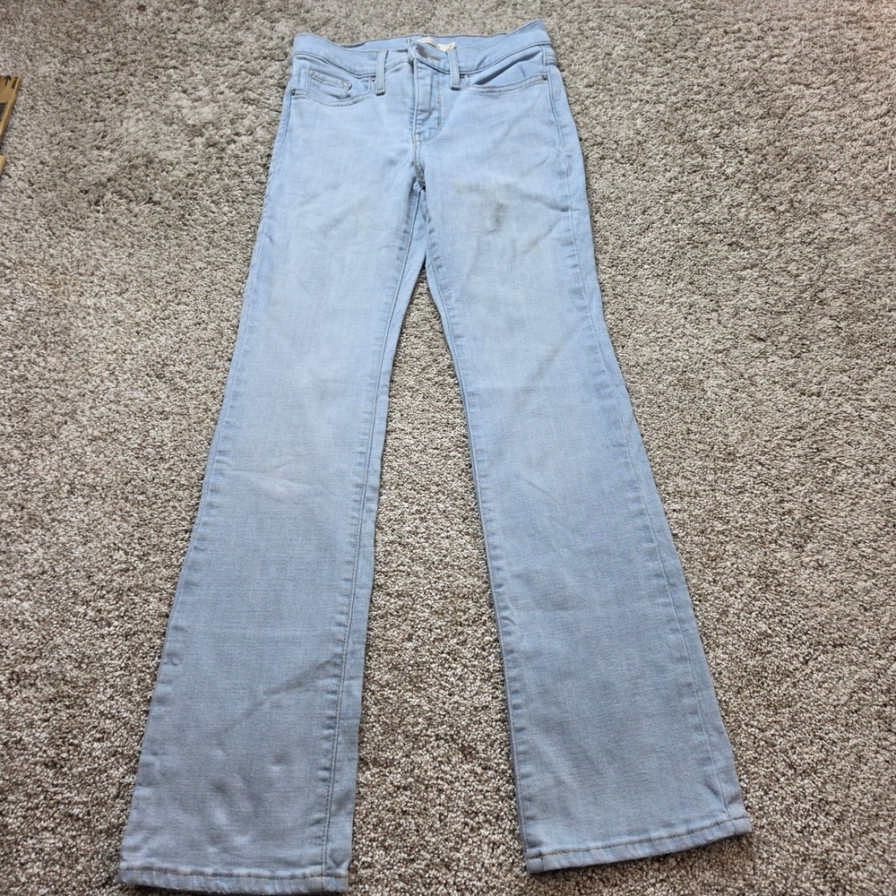 Levis 315 Shaping Bootcut Jeans Womens 25 Light Wash Blue Denim Casual Mid Rise